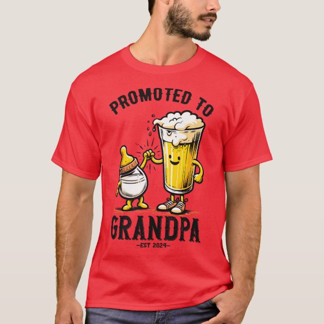 Promoted To Grandpa Est 2024 T-Shirt (Front)
