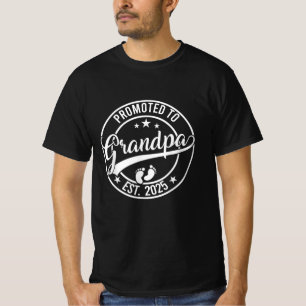 Promoted to Grandpa Est 2025 Fathers Day T-Shirt