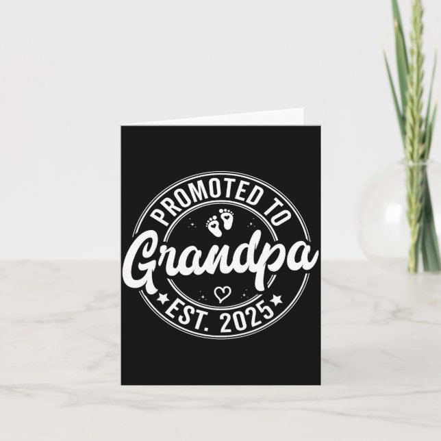 Promoted To Grandpa Est 2025 Grandparents New Gran Card (Front)
