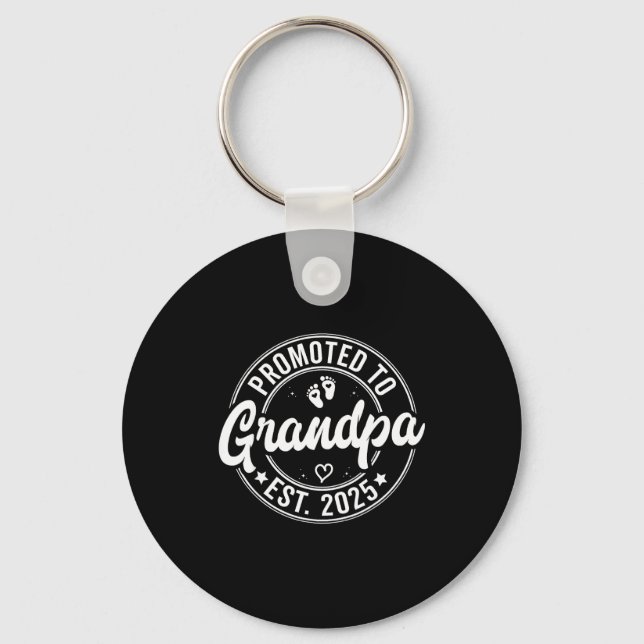 Promoted To Grandpa Est 2025 Grandparents New Gran Key Ring (Front)