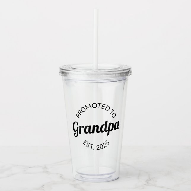 Promoted To Grandpa Est. 2025 I Acrylic Tumbler (Front)