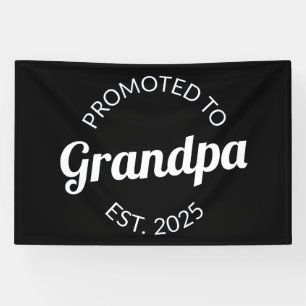 Promoted To Grandpa Est. 2025 I Banner