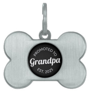 Promoted To Grandpa Est. 2025 I Pet ID Tag