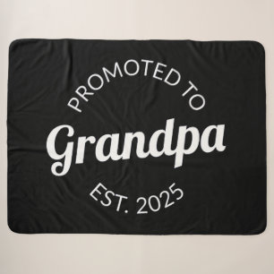 Promoted To Grandpa Est. 2025 I Sherpa Blanket