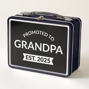 Promoted To Grandpa Est. 2025 II Metal Lunch Box