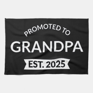Promoted To Grandpa Est. 2025 II Tea Towel