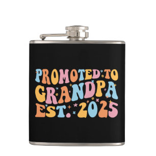 Promoted To Grandpa Est. 2025 III Hip Flask