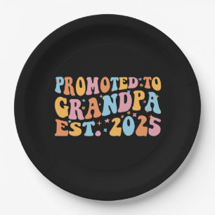 Promoted To Grandpa Est. 2025 III Paper Plate