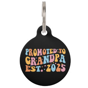Promoted To Grandpa Est. 2025 III Pet Tag