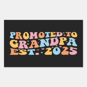 Promoted To Grandpa Est. 2025 III Rectangular Sticker