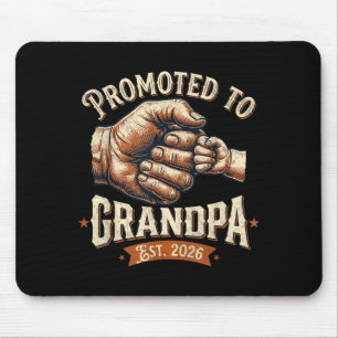 Promoted to Grandpa Est 2026 Fist Bump Ba Mouse Pad