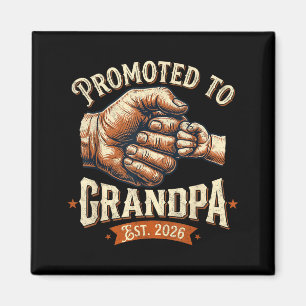 Promoted to grandpa est 2026 fist bump baby magnet