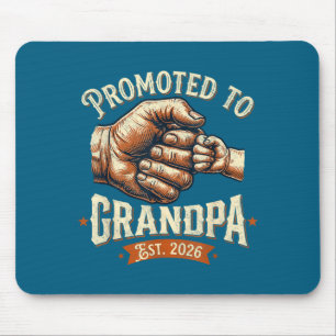 Promoted to grandpa est 2026 fist bump baby mouse pad