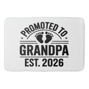 Promoted to Grandpa, Est. 2026, Funny New Grandpa Bath Mat