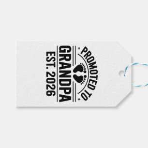 Promoted to Grandpa, Est. 2026, Funny New Grandpa Gift Tags