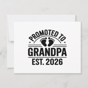 Promoted to Grandpa, Est. 2026, Funny New Grandpa Holiday Card