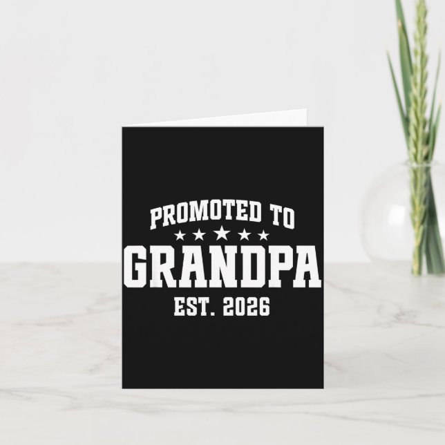 Promoted To Grandpa Est. 2026 Grandparent Baby Ann Card (Front)