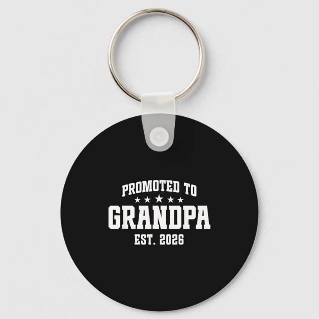 Promoted To Grandpa Est. 2026 Grandparent Baby Ann Key Ring (Front)