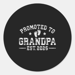 Promoted To Grandpa Est. 2026 Grandparents Baby An Classic Round Sticker