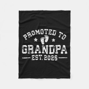 Promoted To Grandpa Est. 2026 Grandparents Baby An Fleece Blanket