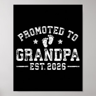 Promoted To Grandpa Est. 2026 Grandparents Baby An Poster