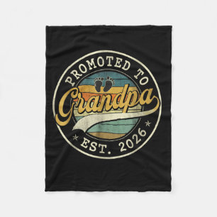 Promoted to grandpa est. 2026 grandparents baby fleece blanket