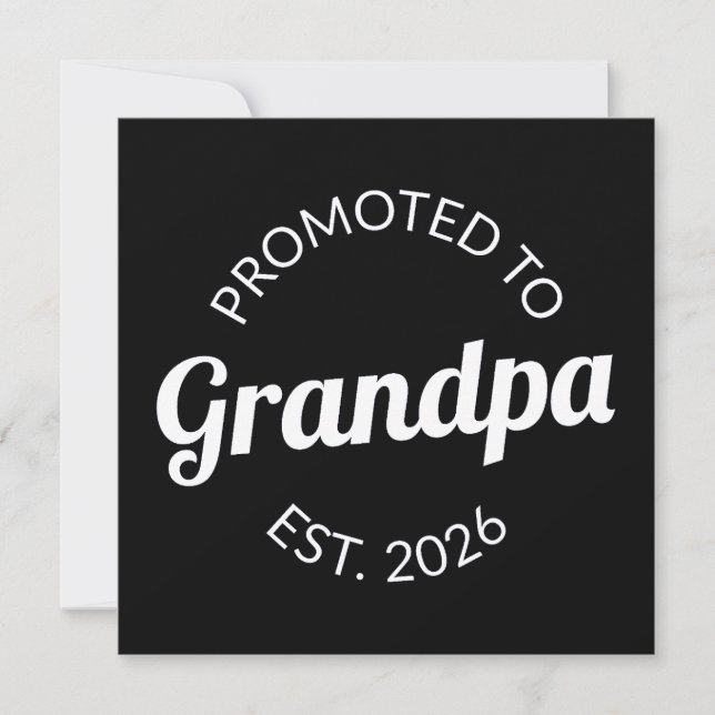 Promoted To Grandpa Est. 2026 I Holiday Card (Front)
