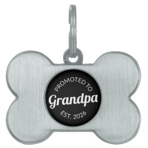 Promoted To Grandpa Est. 2026 I Pet ID Tag