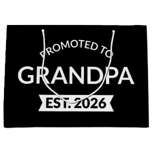 Promoted To Grandpa Est. 2026 II Large Gift Bag