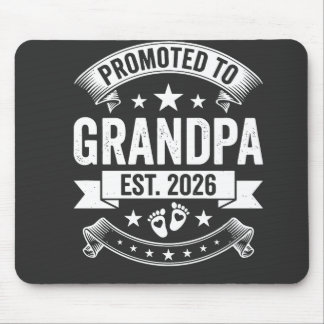 Promoted to Grandpa Est 2026 New Grandpa Announcem Mouse Pad