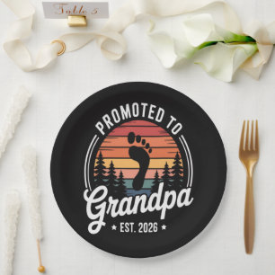 Promoted to Grandpa est. 2026 Paper Plate