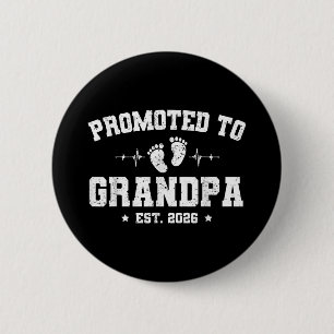 Promoted To Grandpa Est 2026 Pregnancy Announcemen 6 Cm Round Badge