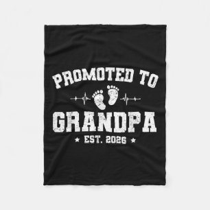 Promoted To Grandpa Est 2026 Pregnancy Announcemen Fleece Blanket