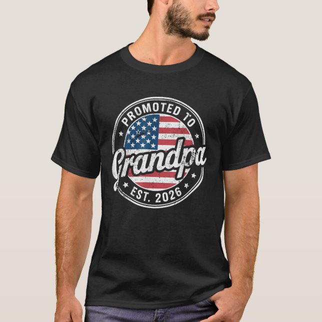 Promoted To Grandpa Est 2026 Soon To Be Grandpa T-Shirt (Front)