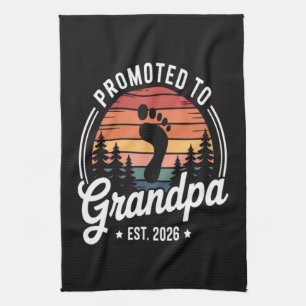 Promoted to Grandpa est. 2026 Tea Towel