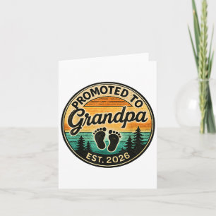 Promoted To Grandpa Est.2026 Vintage Baby Announce Card