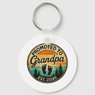 Promoted To Grandpa Est.2026 Vintage Baby Announce Key Ring