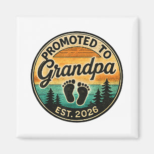 Promoted To Grandpa Est.2026 Vintage Baby Announce Magnet
