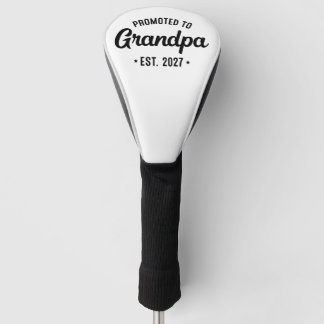 Promoted to Grandpa Est 2027 Golf Head Cover