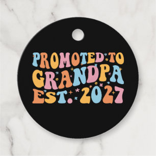 Promoted To Grandpa Est 2027 New Papa Favour Tags