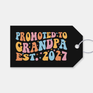 Promoted To Grandpa Est 2027 New Papa Gift Tags