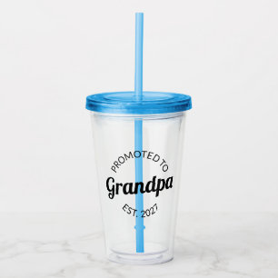 Promoted To Grandpa Est 2027 New Papa I Acrylic Tumbler