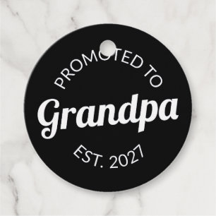 Promoted To Grandpa Est 2027 New Papa I Favour Tags