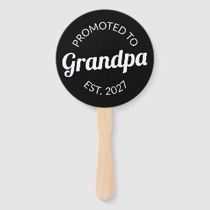 Promoted To Grandpa Est 2027 New Papa I Hand Fan