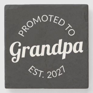 Promoted To Grandpa Est 2027 New Papa I Stone Coaster