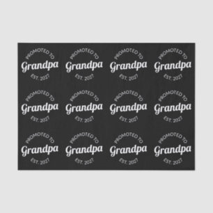 Promoted To Grandpa Est 2027 New Papa I Tissue Paper