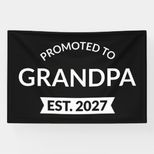Promoted To Grandpa Est 2027 New Papa II Banner