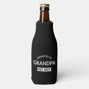 Promoted To Grandpa Est 2027 New Papa II Bottle Cooler