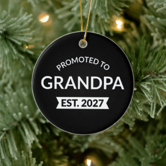 Promoted To Grandpa Est 2027 New Papa II Ceramic Ornament