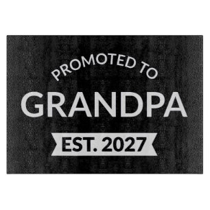 Promoted To Grandpa Est 2027 New Papa II Cutting Board
